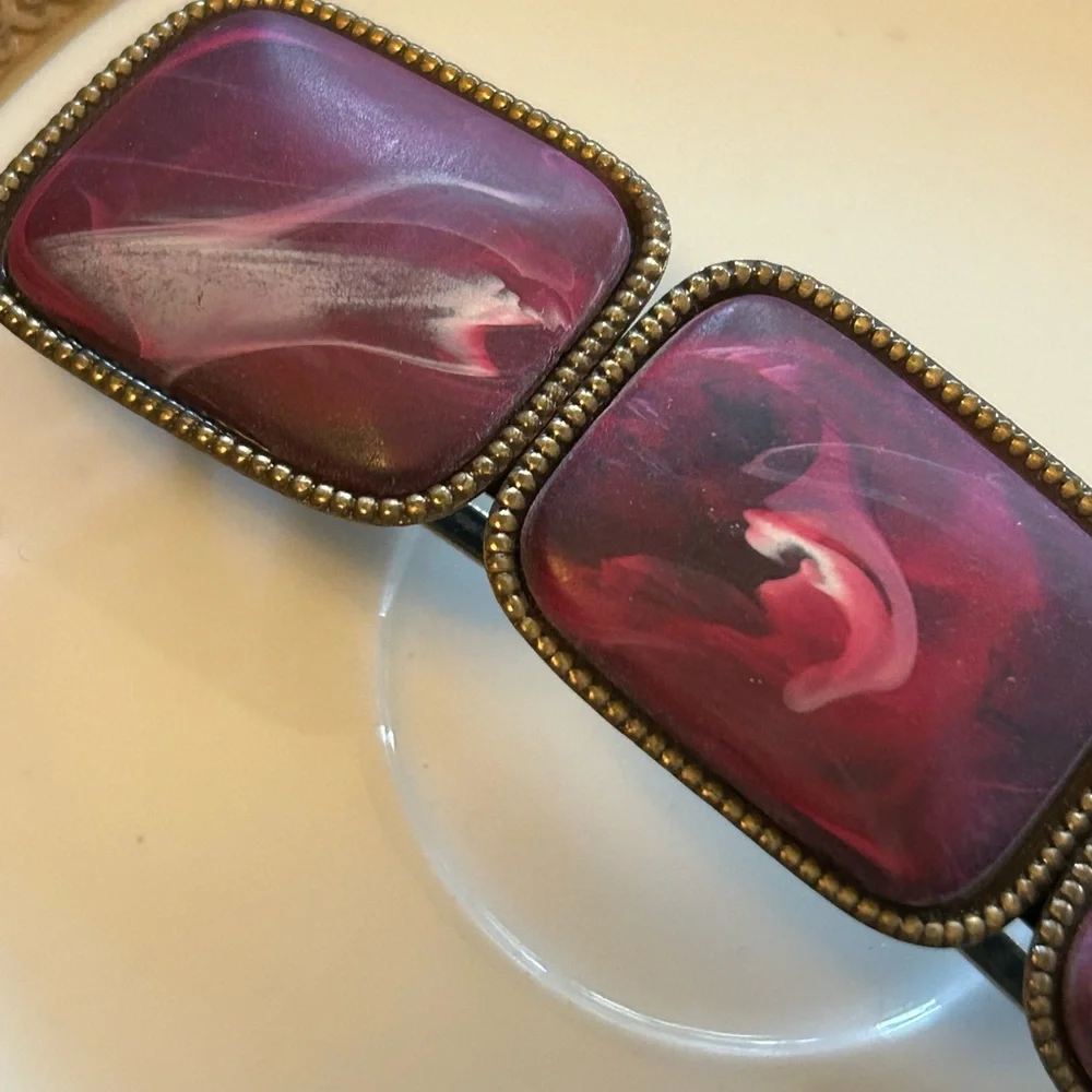 Vintage Marbled Berry Barrette
